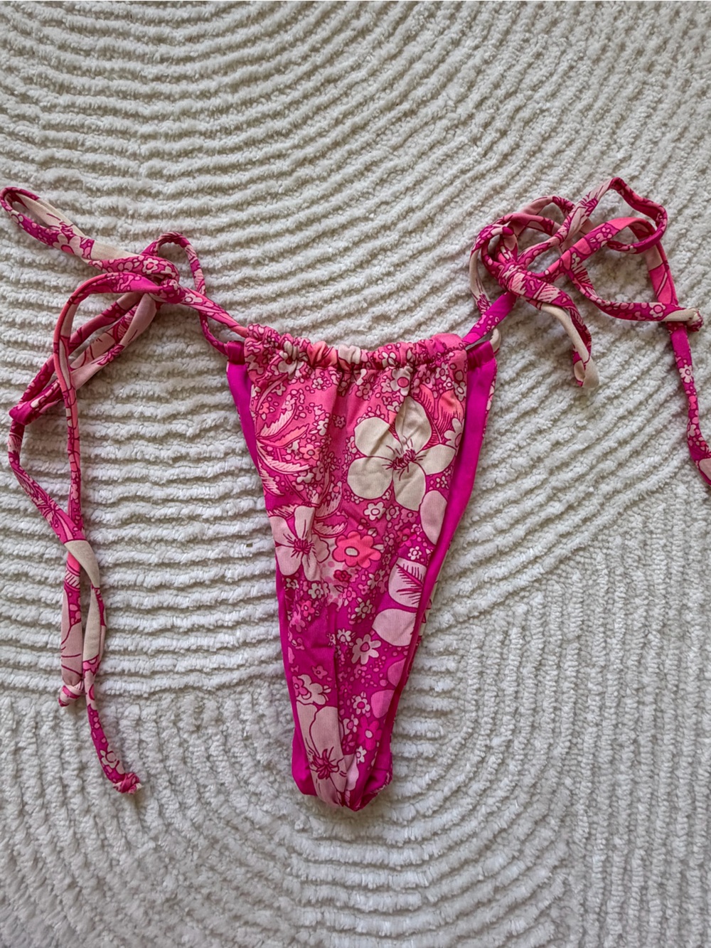 Frankie's Bikinis Hot Pink Floral Bikini Botton